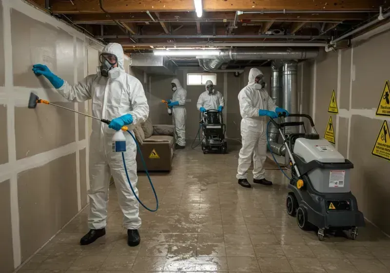 Basement Moisture Removal and Structural Drying process in San Angelo, TX